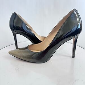 SAM EDELMAN HAZEL GOLD DEGRADE CRYSTAL PATENTED PINTED TOE DRESS PUMPS HEELS 9.5